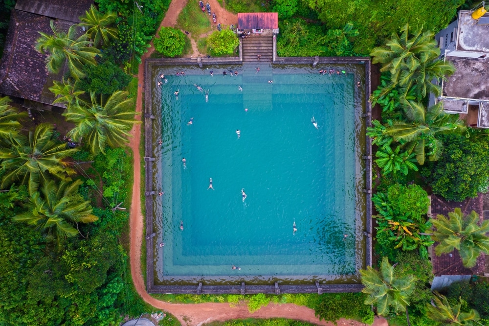 Beautiful Swimming Pond Aerial View 