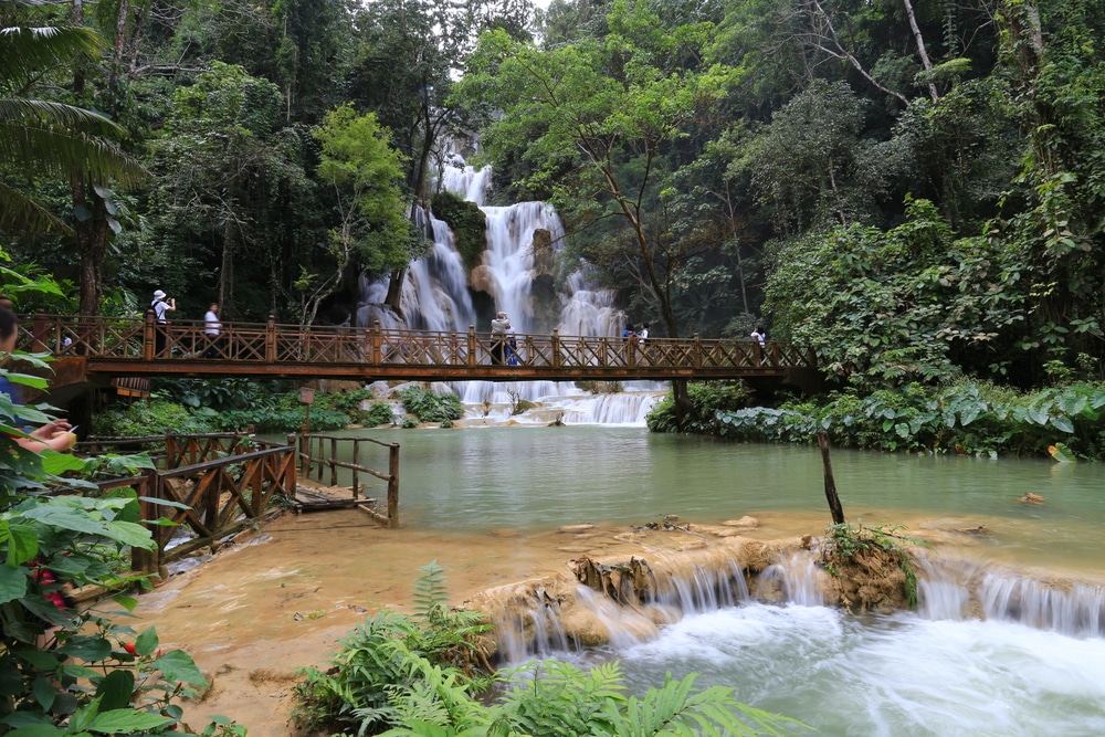 Kuang Si Waterfall In Luangprabang Laos 