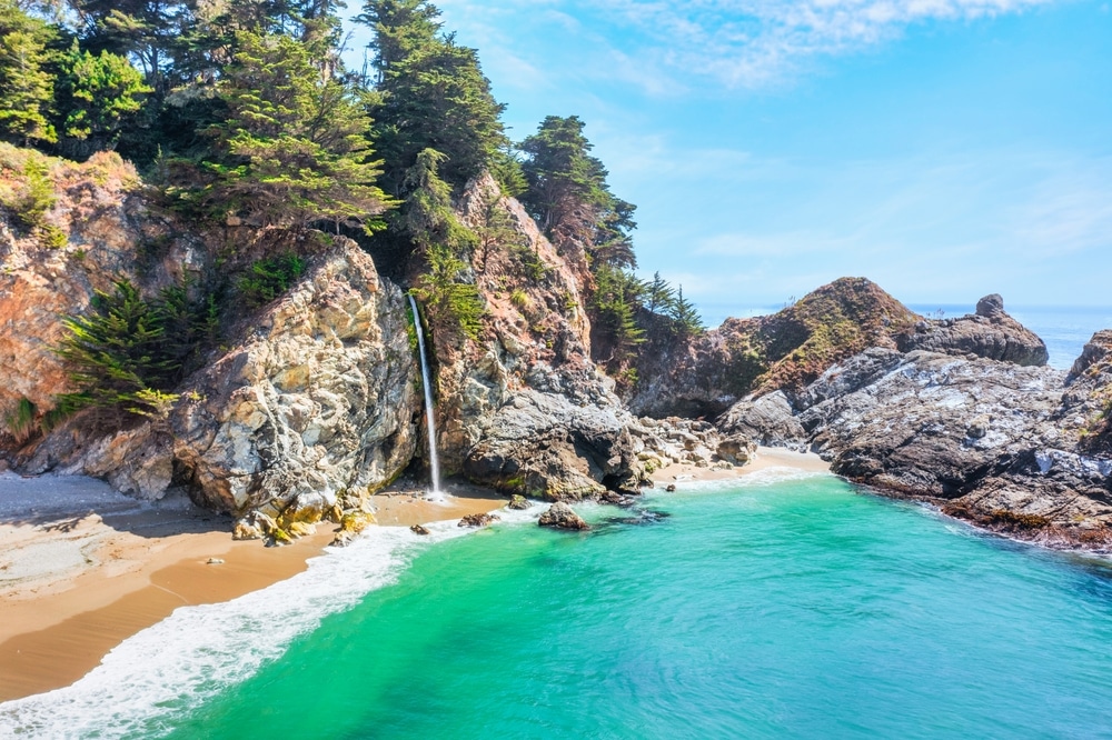 McWay Falls on Highway 1 and Big Sur along the Pacific Ocean coast