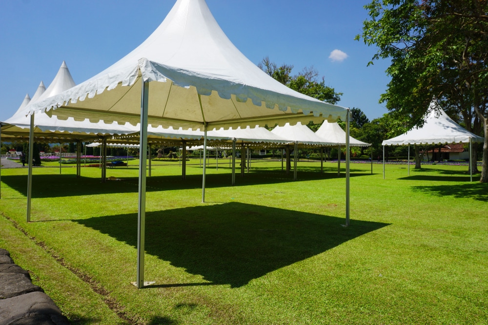 a white color pop up tent