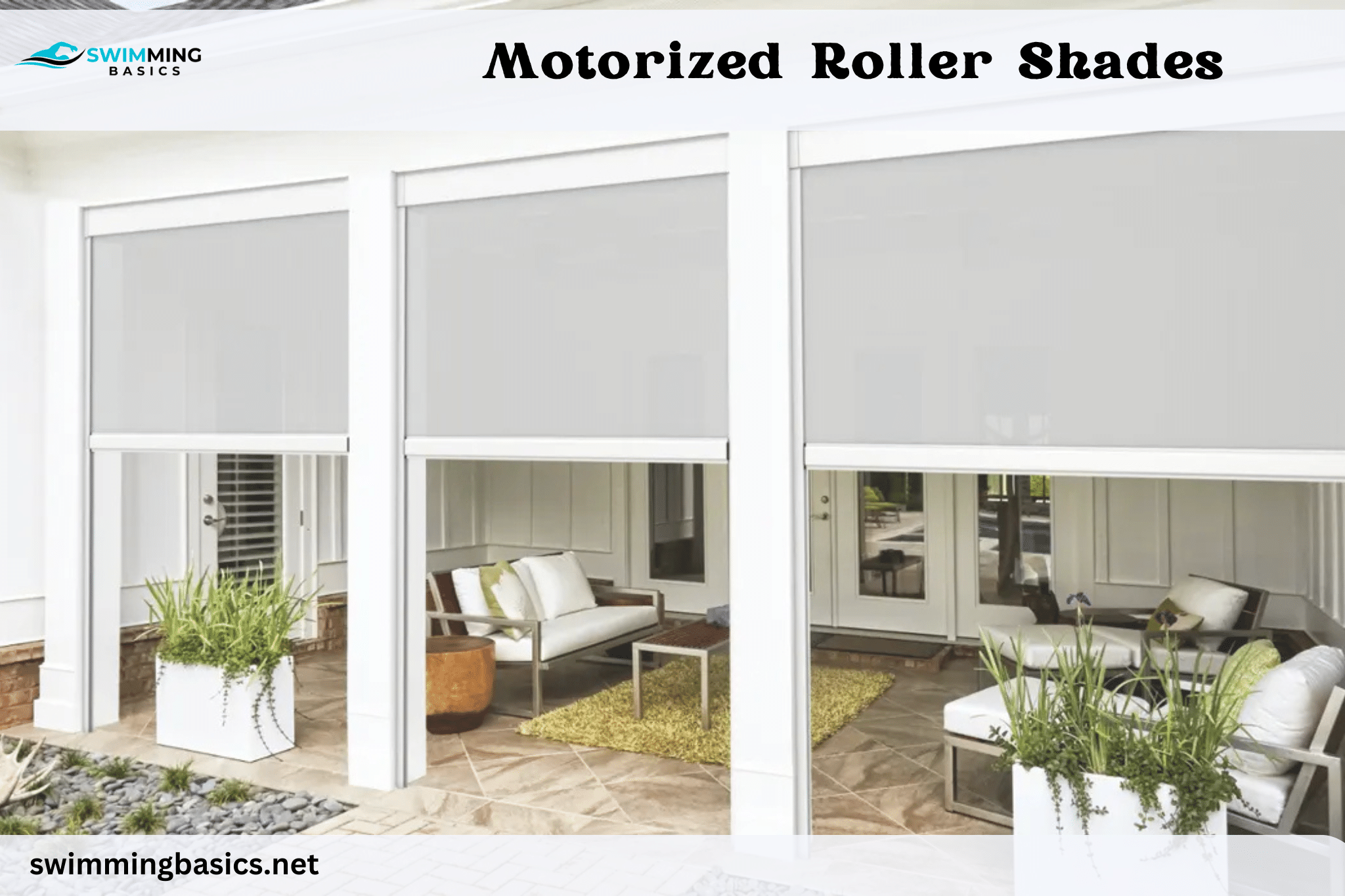 Motorized Roller Shades in the outside of a house